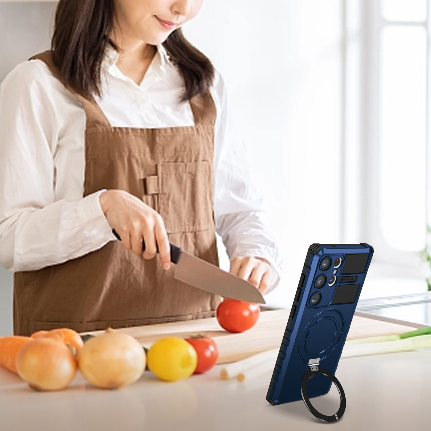 Pokrowiec Tel Protect Armor Magsafe Metal Ring Case niebieski Samsung Galaxy S23 Ultra / 11