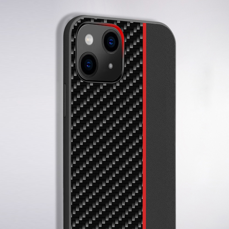 Pokrowiec Tel Protect Carbon Case pasek czerwony Apple iPhone 13 Mini / 3