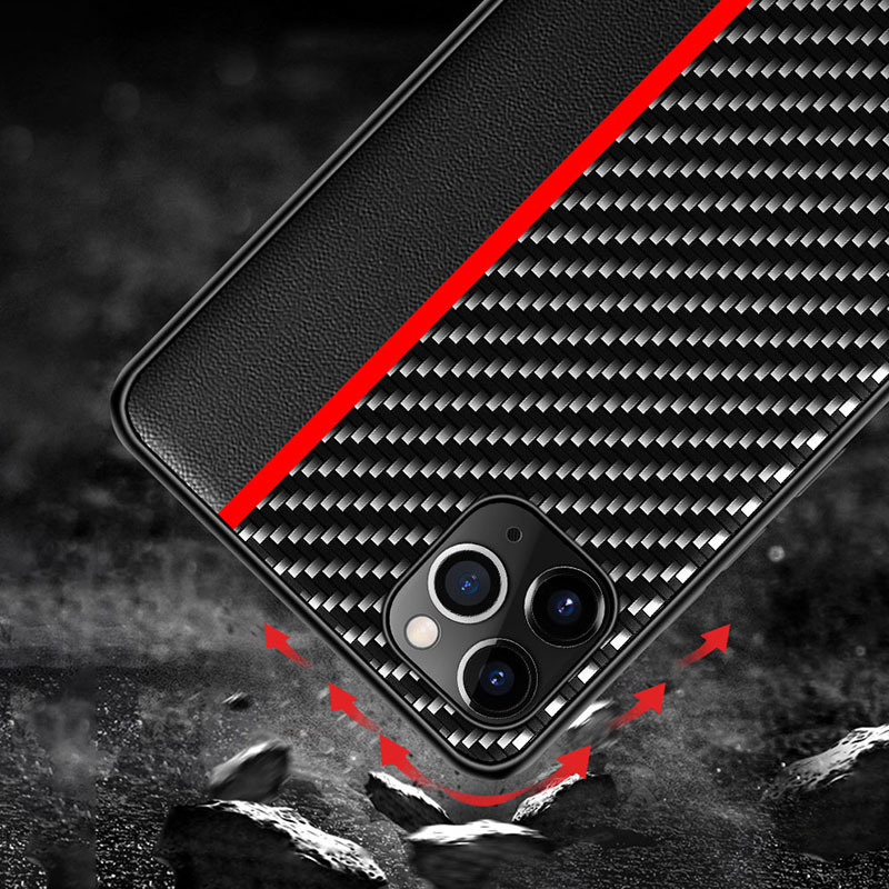Pokrowiec Tel Protect Carbon Case pasek czerwony Xiaomi Redmi 10 / 5