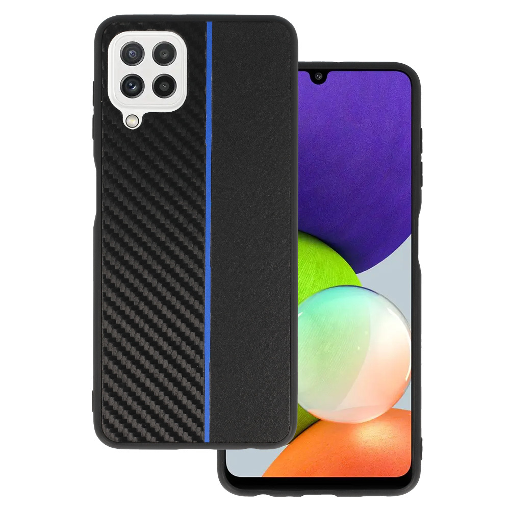 Pokrowiec Tel Protect Carbon Case pasek niebieski Samsung Galaxy M22 4G Pokrowiec Tel Protect Carbon Case pasek niebieski Samsung Galaxy M22 4G