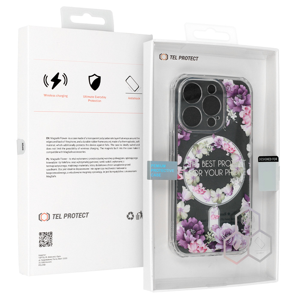 Pokrowiec Tel Protect Flower Magsafe wz�r 6 Apple iPhone 13 Pro / 7