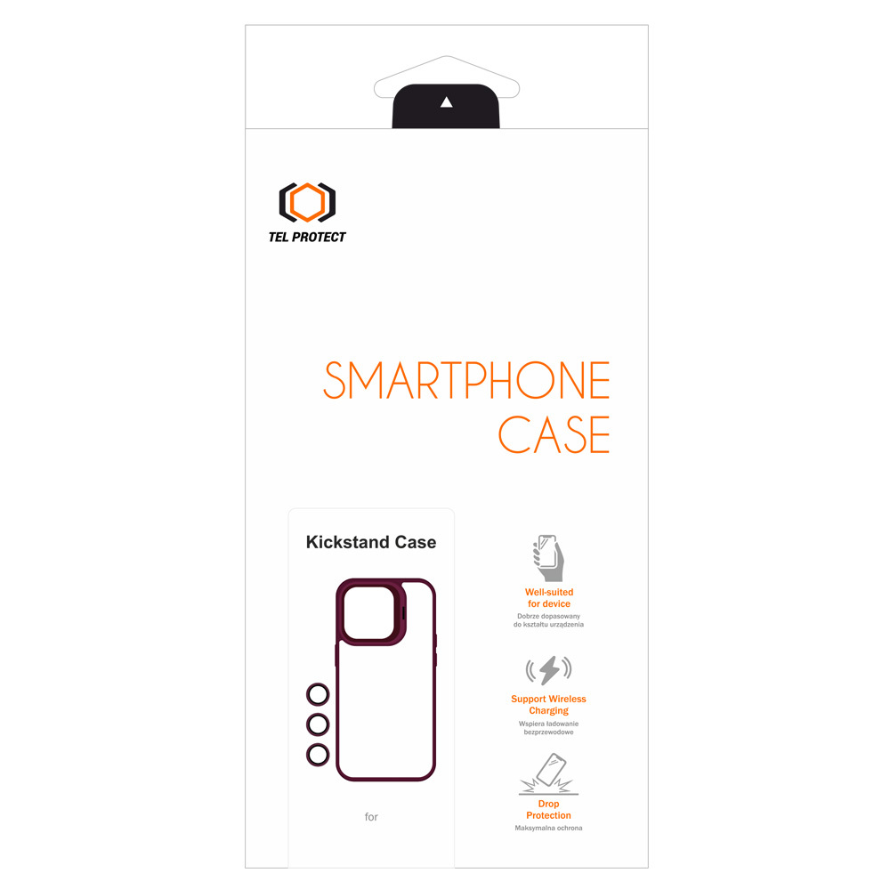 Pokrowiec Tel Protect Kickstand Case burgundowy Apple iPhone 13 / 8