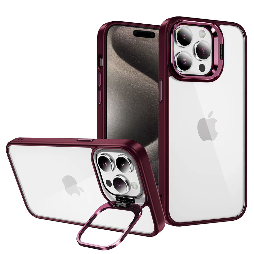Pokrowiec Tel Protect Kickstand Case burgundowy Apple iPhone 14 Pro Max