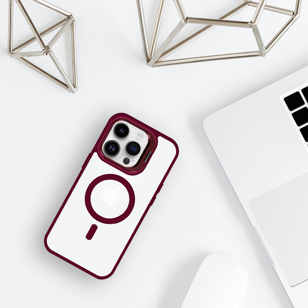 Pokrowiec Tel Protect Kickstand Magsafe Case burgundowy Apple iPhone 14 Pro Max / 6 Pokrowiec Tel Protect Kickstand Magsafe Case burgundowy Apple iPhone 14 Pro Max / 6