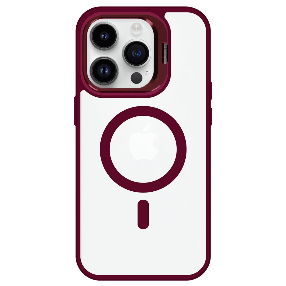 Pokrowiec Tel Protect Kickstand Magsafe Case burgundowy Apple iPhone 15 Pro Max / 3
