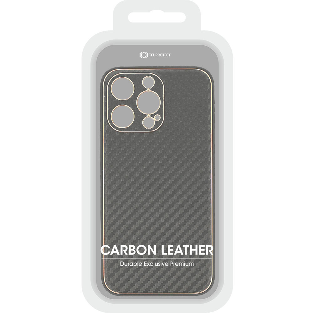 Pokrowiec Tel Protect Leather Carbon Case czarny Apple iPhone 11 Pro / 6