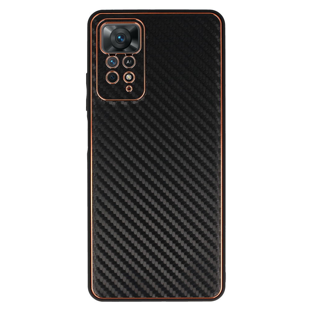 Pokrowiec Tel Protect Leather Carbon Case czarny Xiaomi Redmi Note 11 Pro / 2