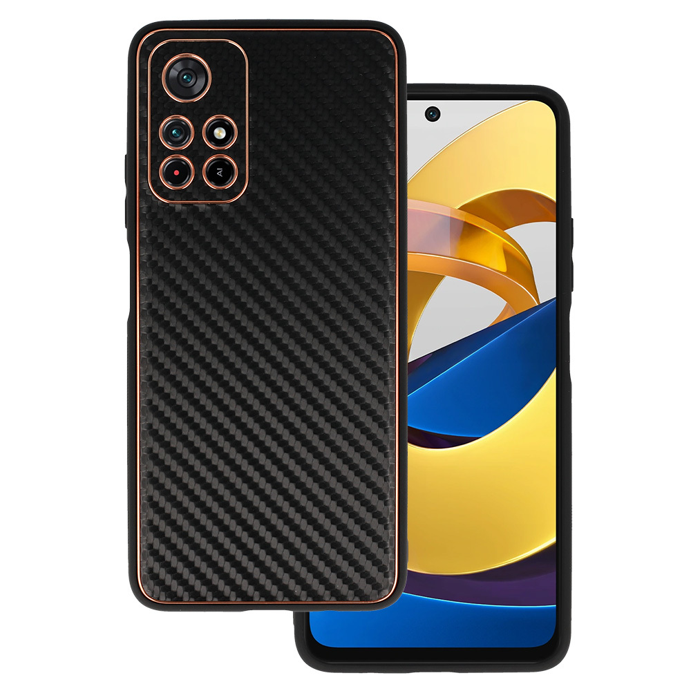 Pokrowiec Tel Protect Leather Carbon Case czarny Xiaomi Redmi Note 11S 5G