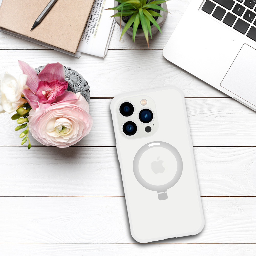 Pokrowiec Tel Protect Magical Magsafe Stand Case srebrny Apple iPhone 14 Pro / 5