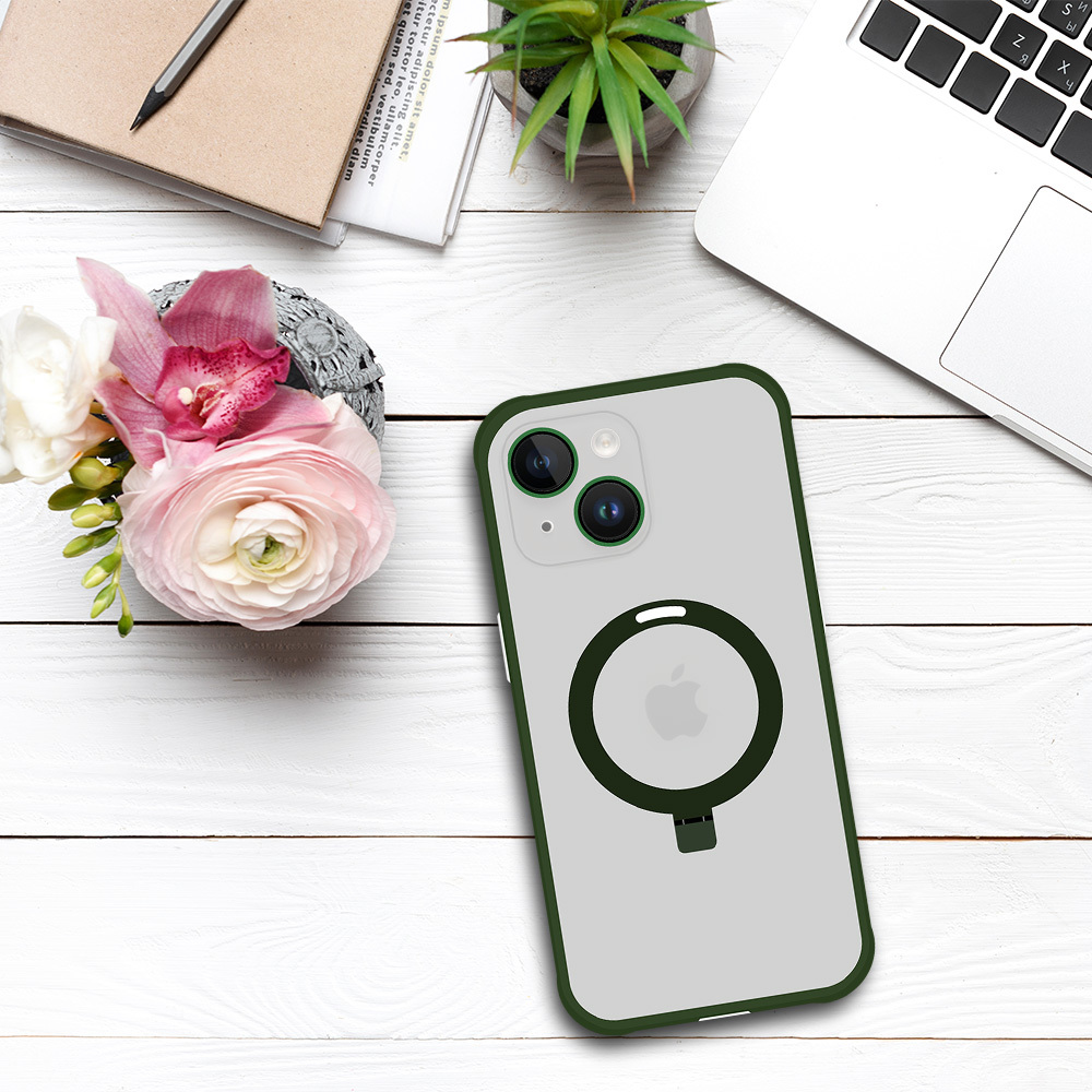 Pokrowiec Tel Protect Magical Magsafe Stand Case zielony Apple iPhone 14 / 5