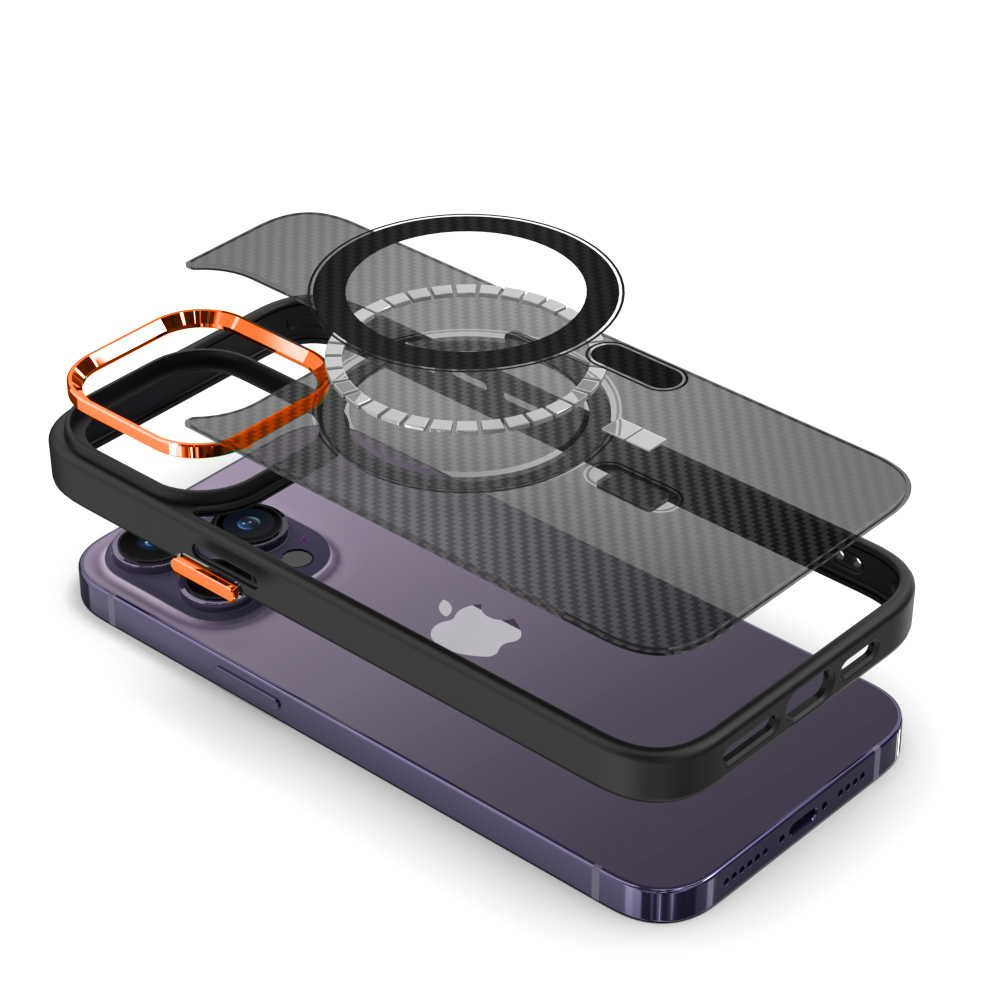 Pokrowiec Tel Protect Magnetic Carbon Case pomaraczowy Apple iPhone 11 Pro Max / 6