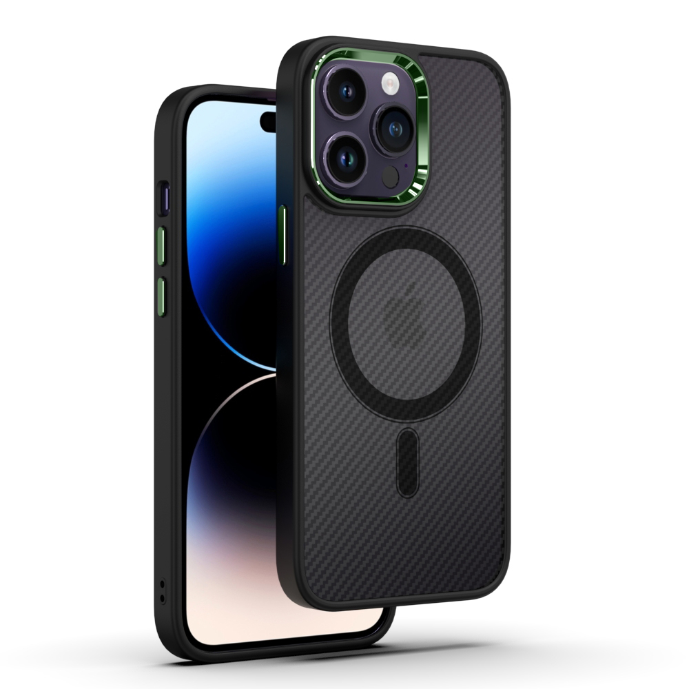 Pokrowiec Tel Protect Magnetic Carbon Case zielony Apple iPhone 11 Pro Max / 7