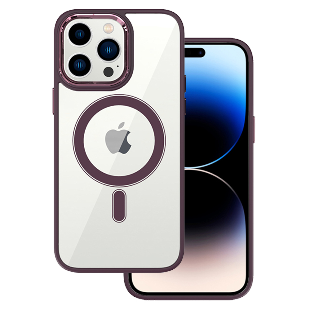 Pokrowiec Tel Protect Magnetic Clear Case burgundowy Apple iPhone 14 Pro