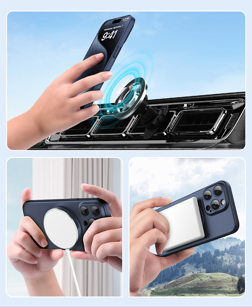 Pokrowiec Tel Protect Magnetic Elipse Case Magsafe czarny Apple iPhone 15 Pro Max / 7