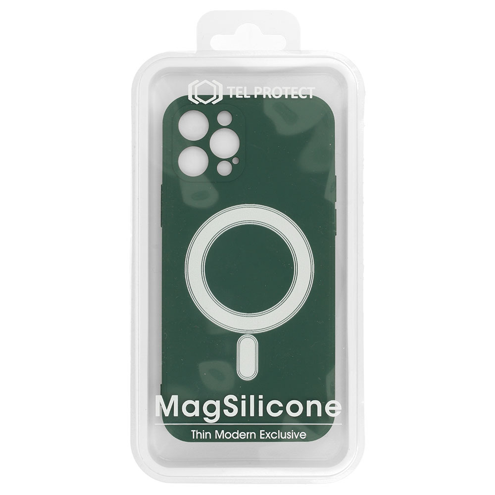 Pokrowiec Tel Protect MagSilicone Case ciemnozielony Apple iPhone 12 Mini / 6