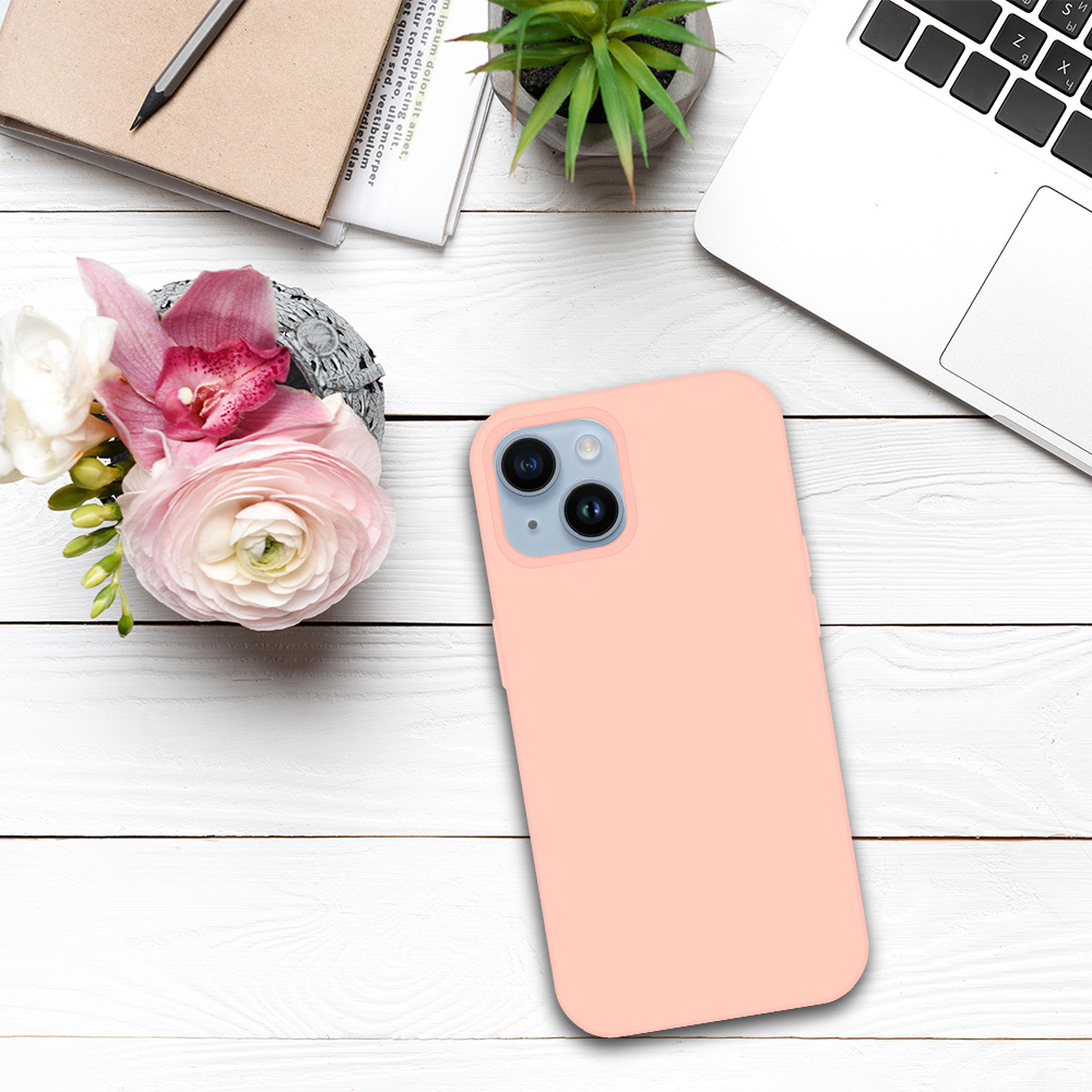 Pokrowiec Tel Protect Silicone Premium jasnor�owy Apple iPhone 15 / 5