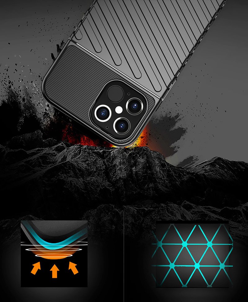 Pokrowiec Thunder Case czarny Apple iPhone 12 Pro / 5 Pokrowiec Thunder Case czarny Apple iPhone 12 Pro / 5