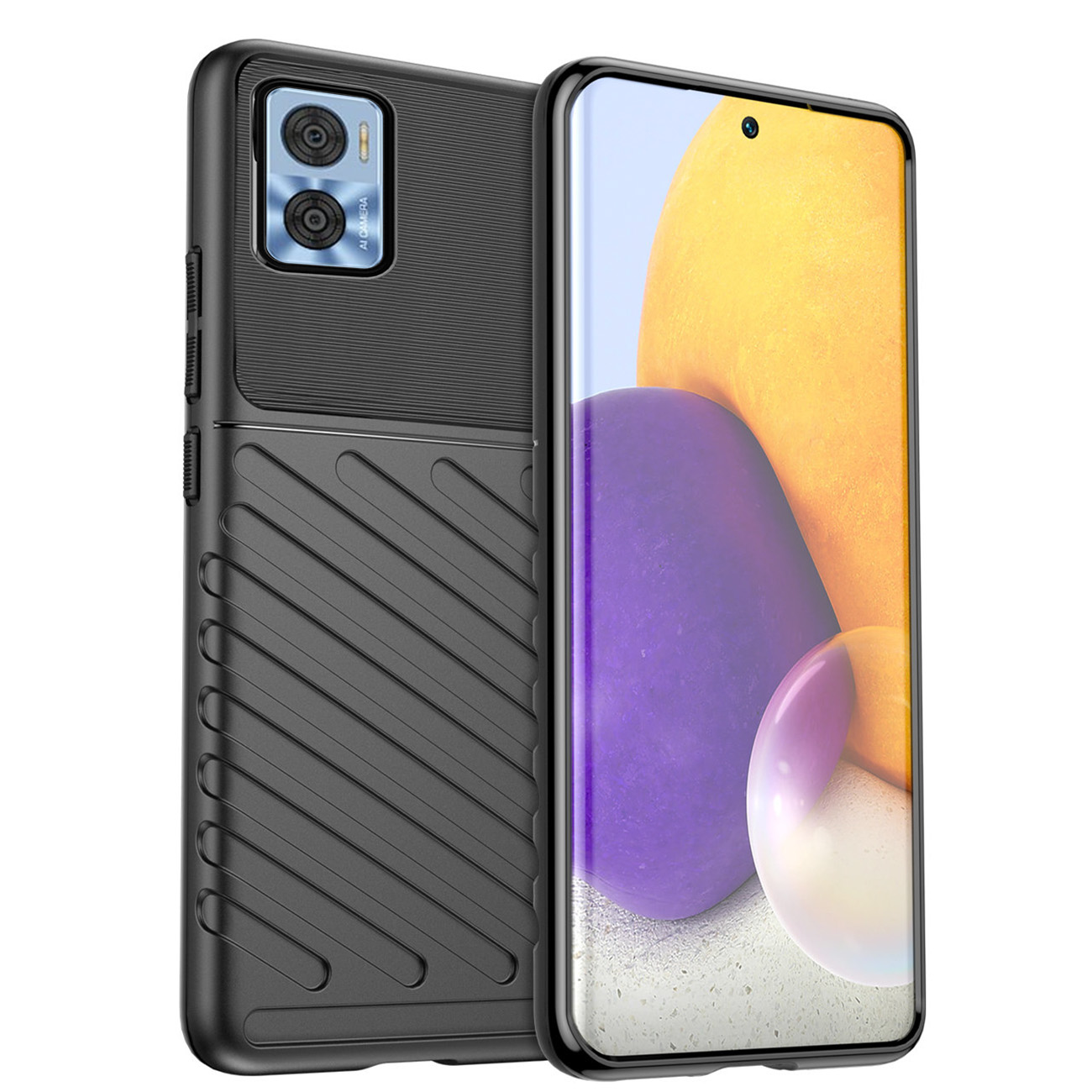 Pokrowiec Thunder Case czarny Motorola Moto E22