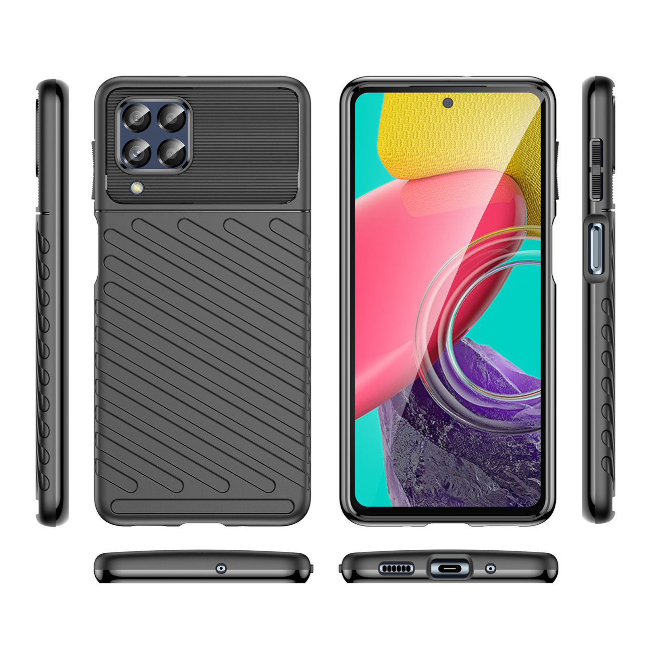 Pokrowiec Thunder Case czarny Samsung Galaxy M53 5G / 7