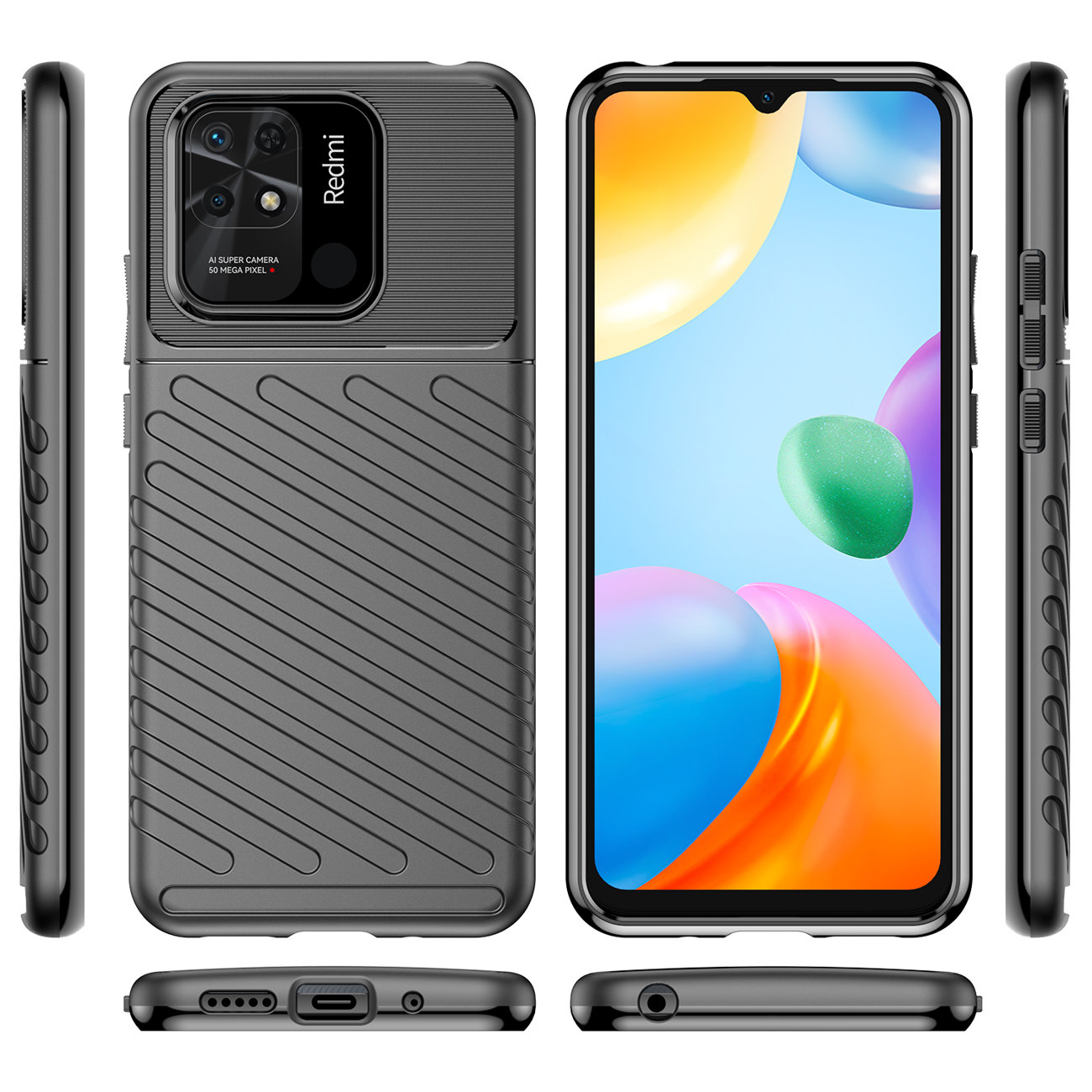 Pokrowiec Thunder Case czarny Xiaomi Redmi 10C / 7