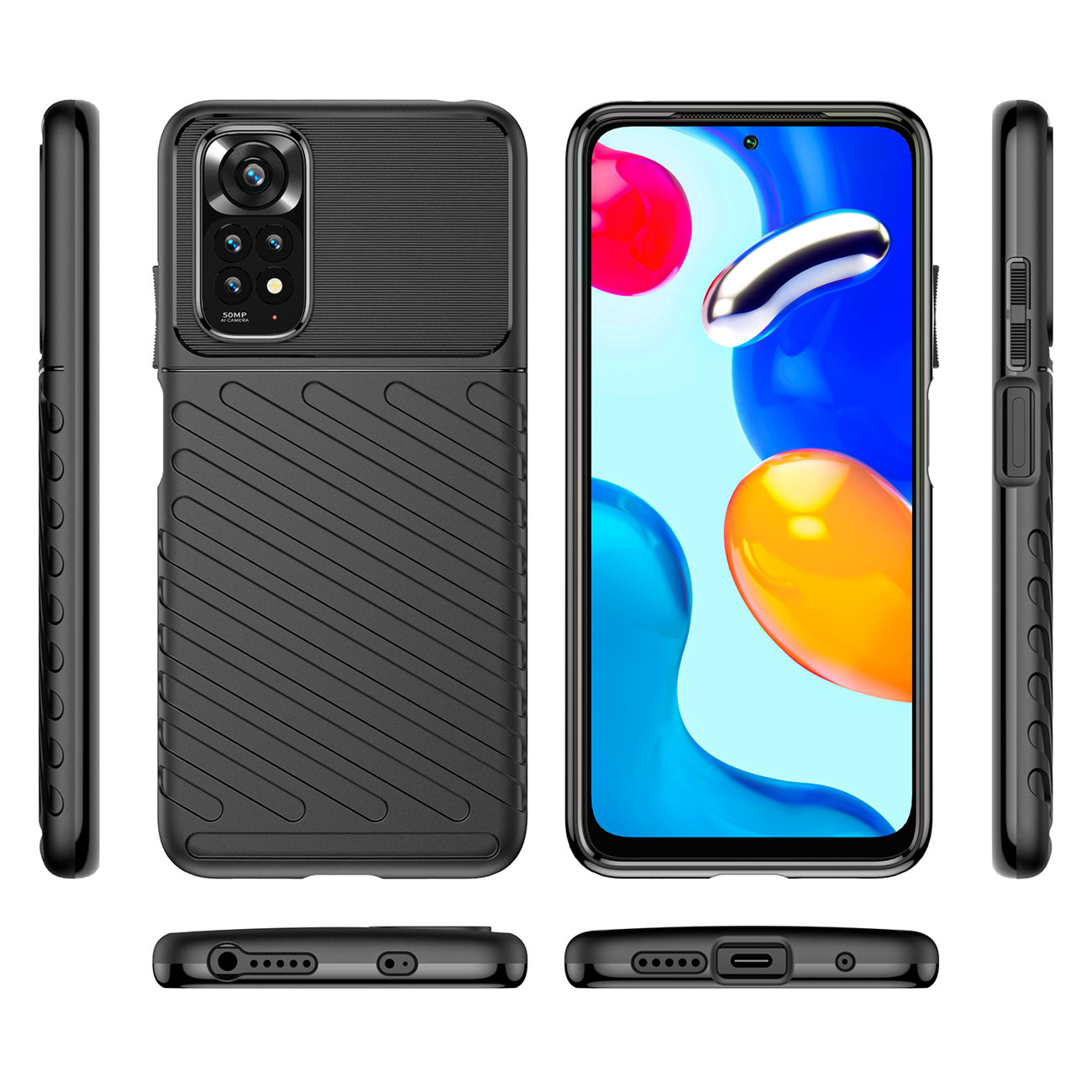 Pokrowiec Thunder Case czarny Xiaomi Redmi Note 11 Pro+ 5G / 8