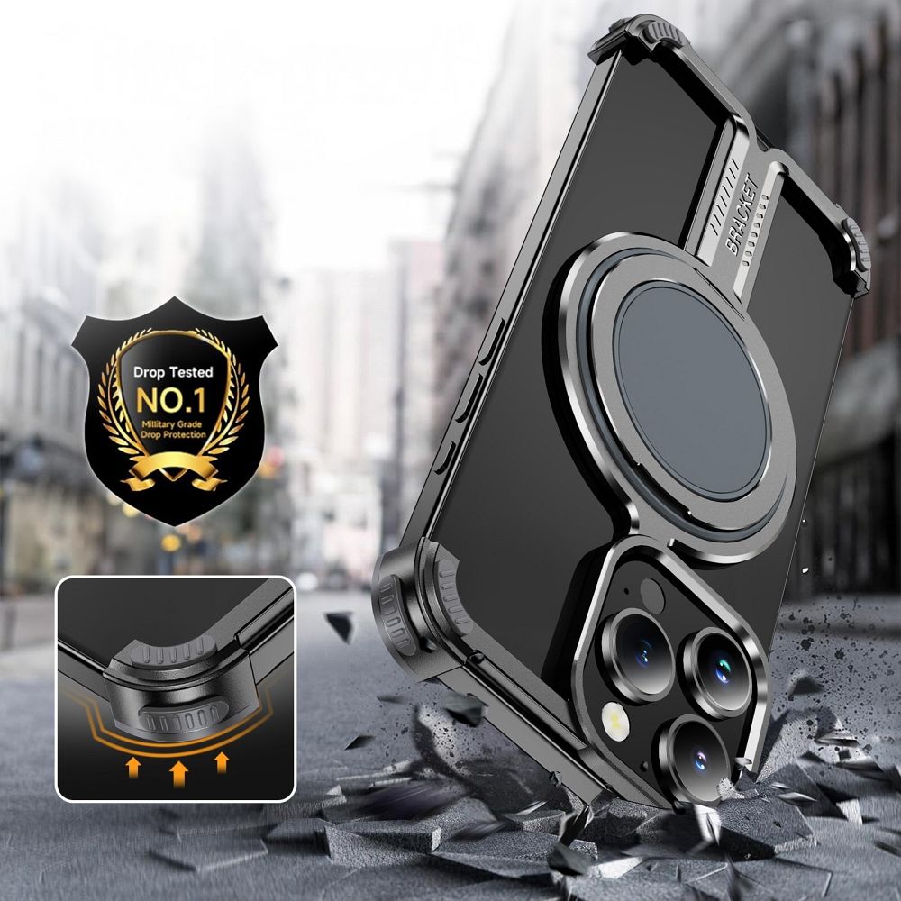 Pokrowiec TITANIUM Bracket srebrny Apple iPhone 16 Plus / 7 Pokrowiec TITANIUM Bracket srebrny Apple iPhone 16 Plus / 7