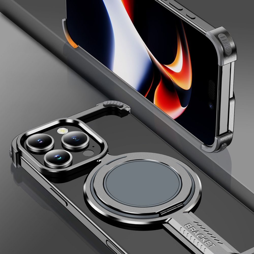 Pokrowiec TITANIUM Bracket srebrny Apple iPhone 16 Pro / 9