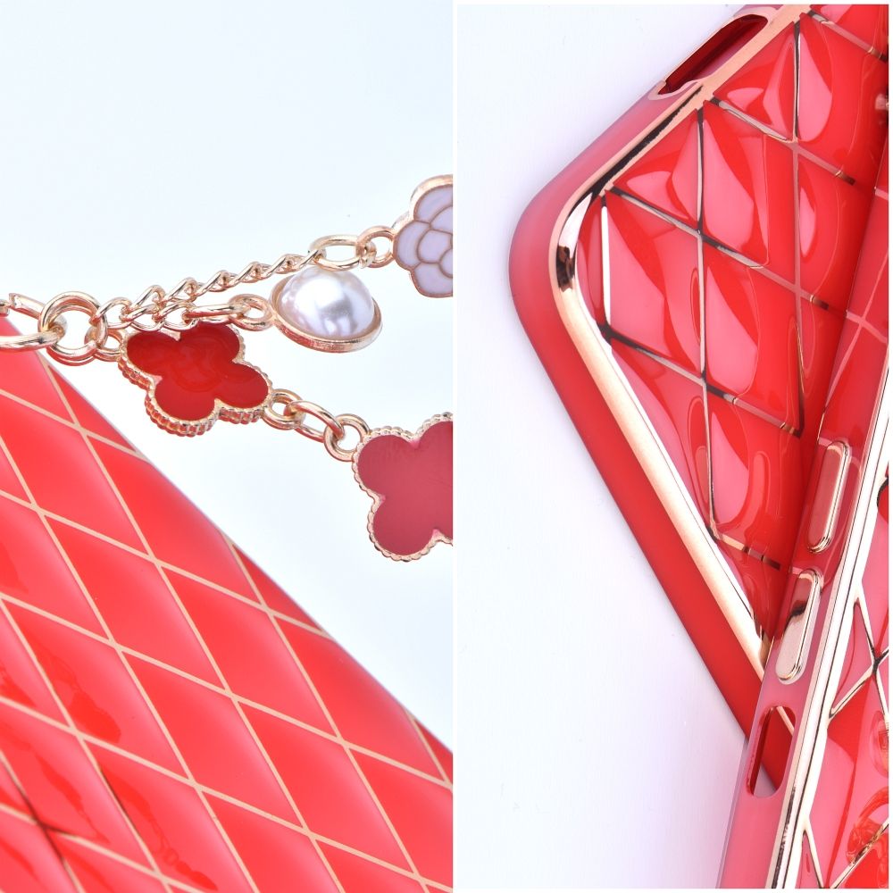 Pokrowiec Trend z łańcuszkiem czerwony Samsung A32 5G / 4 Pokrowiec Trend z łańcuszkiem czerwony Samsung A32 5G / 4