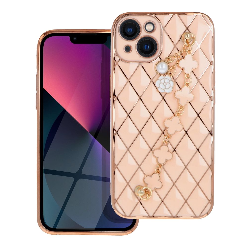 Pokrowiec Trend z łańcuszkiem różowy Apple iPhone 13 Pokrowiec Trend z łańcuszkiem różowy Apple iPhone 13