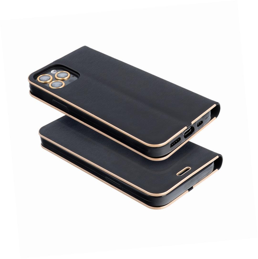 Etui zamykane z klapk� i magnesem Vennus Book czarny Samsung Galaxy A03s