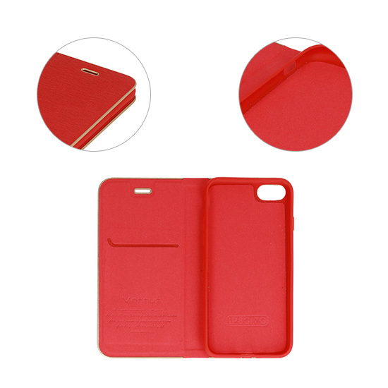 Etui zamykane z klapk i magnesem Vennus Book czerwony Huawei P20 Lite / 4