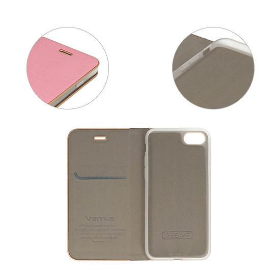 Etui zamykane z klapk� i magnesem Vennus Book r�owy Xiaomi Mi 8 / 4