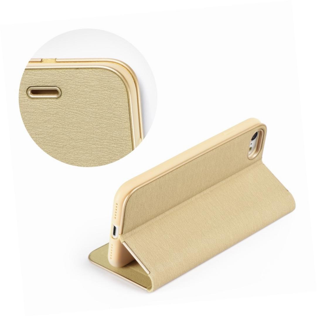 Etui zamykane z klapk� i magnesem Vennus Book z�oty Samsung Galaxy M22