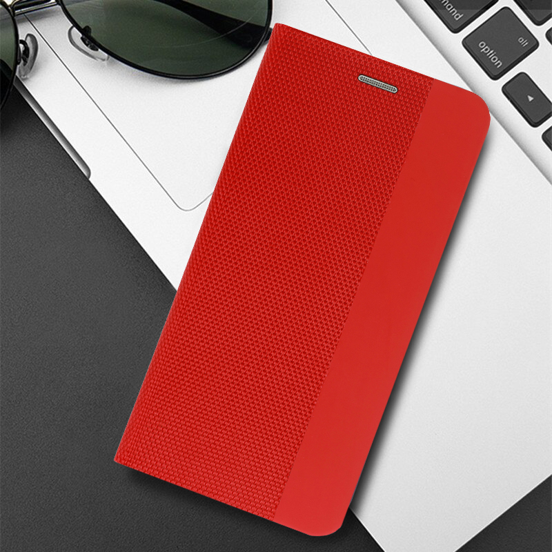 Etui zamykane z klapk i magnesem Vennus Sensitive Book czerwony Apple iPhone 12 Pro / 7