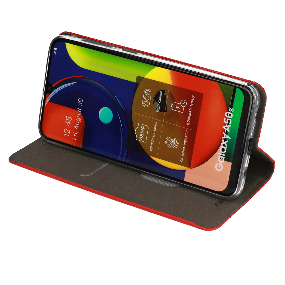 Etui zamykane z klapk i magnesem Vennus Sensitive Book czerwony Huawei P40 Lite / 6