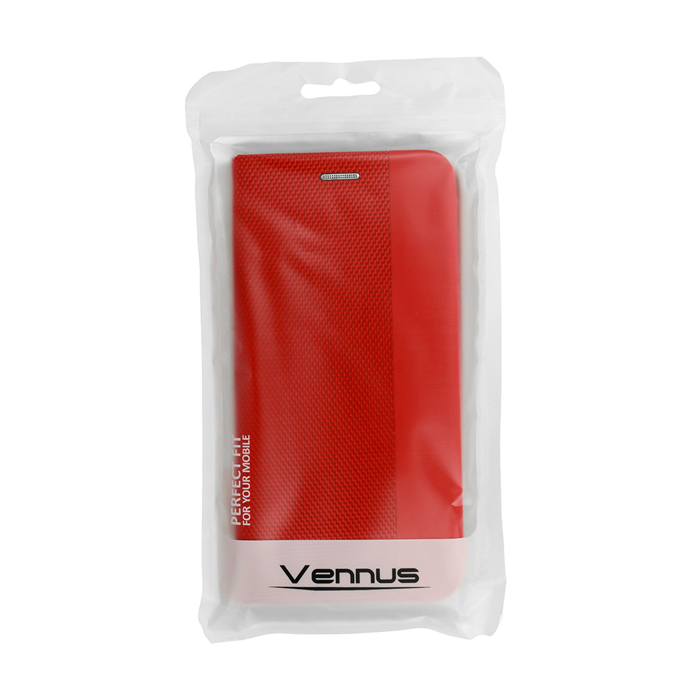Etui zamykane z klapk i magnesem Vennus Sensitive Book czerwony Huawei P40 Lite / 8