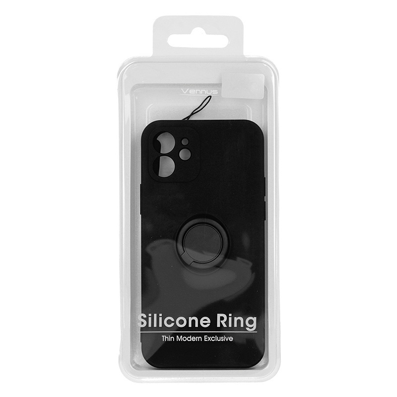 Pokrowiec Vennus Silicone Ring czarny Apple iPhone 13 Mini / 11