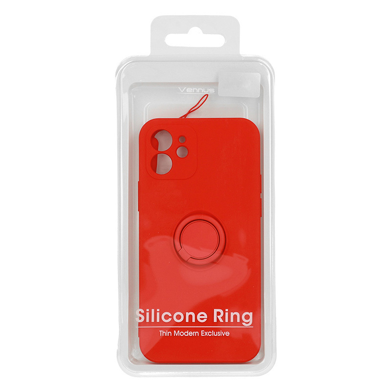 Pokrowiec Vennus Silicone Ring czerwony Apple iPhone 12 Pro Max / 11