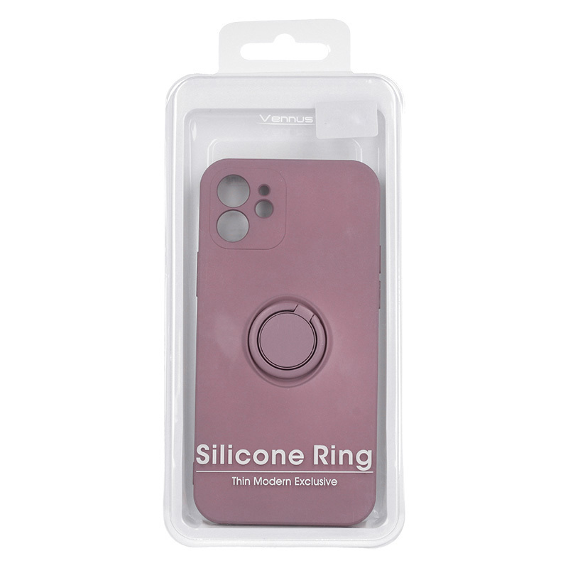 Pokrowiec Vennus Silicone Ring fioletowy Apple iPhone 12 Pro / 11