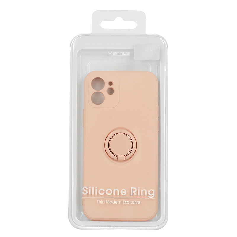 Pokrowiec Vennus Silicone Ring jasnorowy Apple iPhone 12 Pro / 11