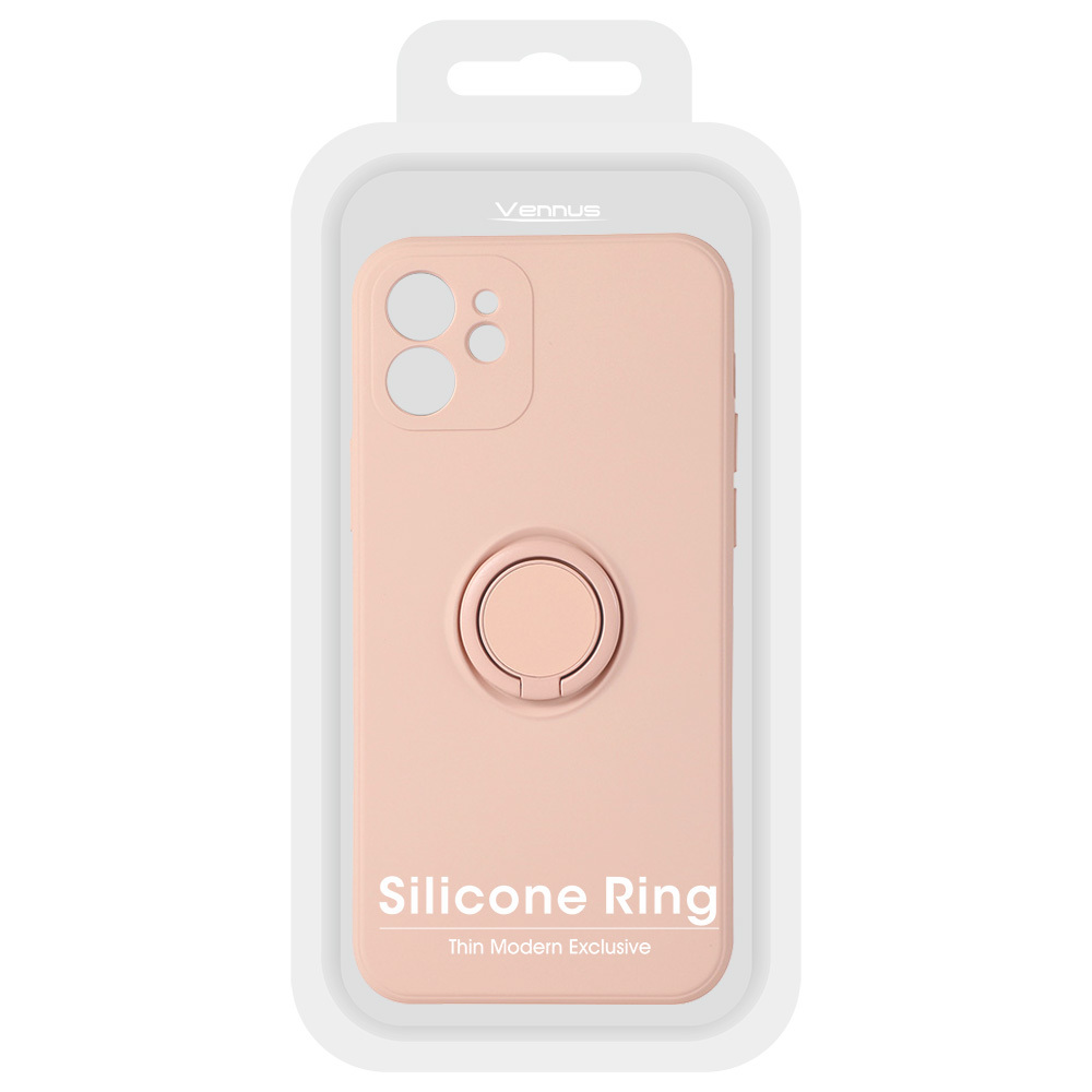 Pokrowiec Vennus Silicone Ring jasnorowy Apple iPhone SE 2022 / 11
