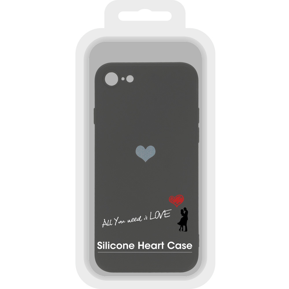 Pokrowiec Vennus Silicone Serce czarny Apple iPhone SE 2022 / 8