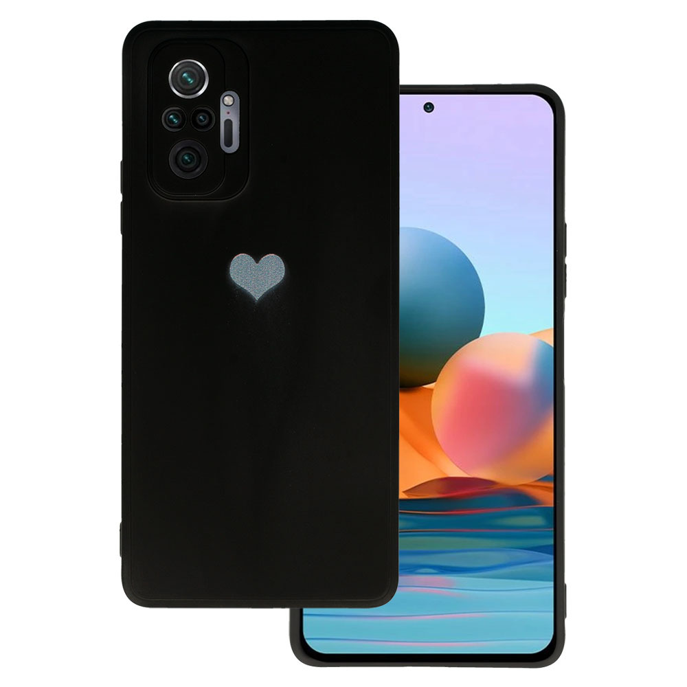 Pokrowiec Vennus Silicone Serce czarny Xiaomi Redmi Note 10 Pro Max