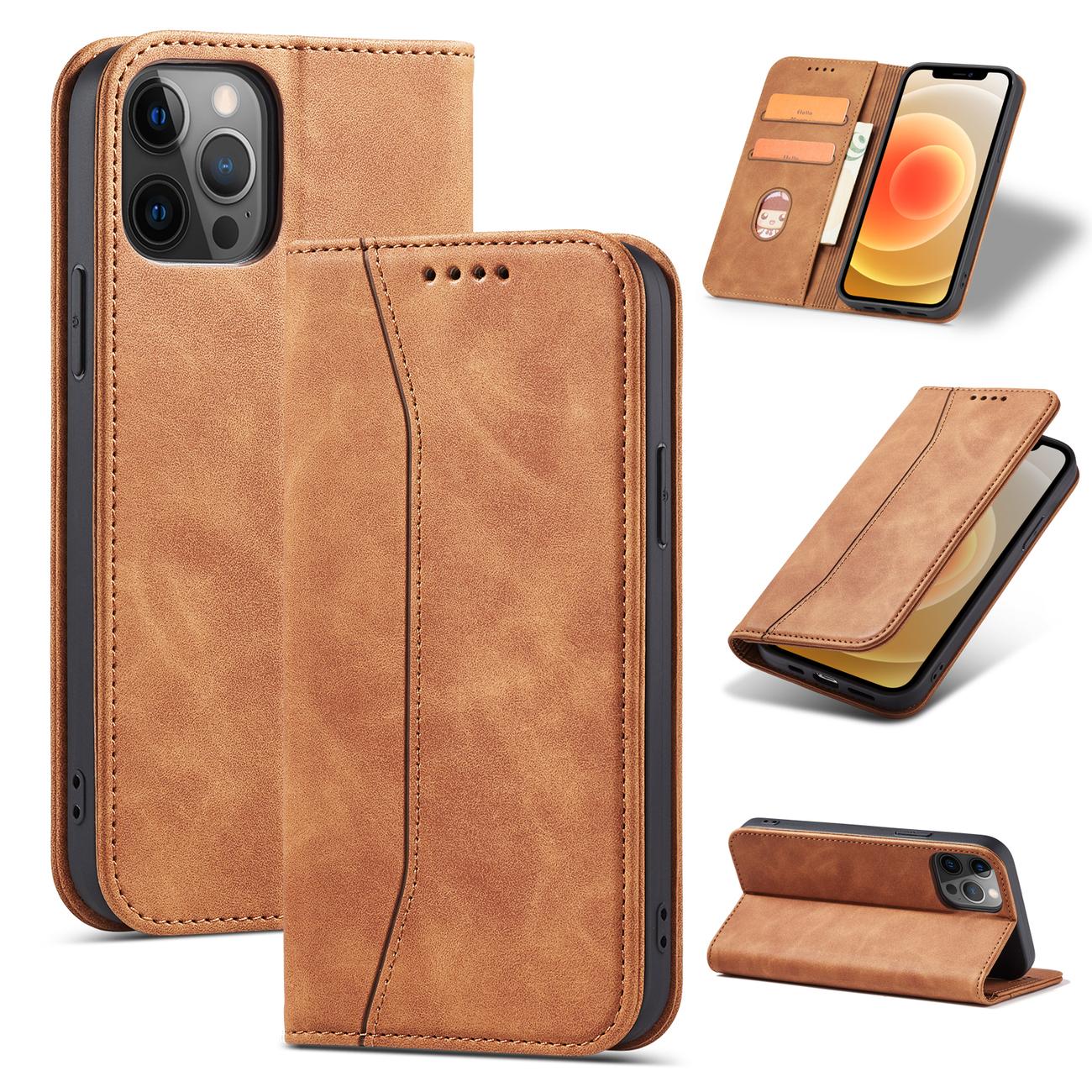 Pokrowiec Wallet Magnet brązowy Apple iPhone 12 Pro / 3 Pokrowiec Wallet Magnet brązowy Apple iPhone 12 Pro / 3