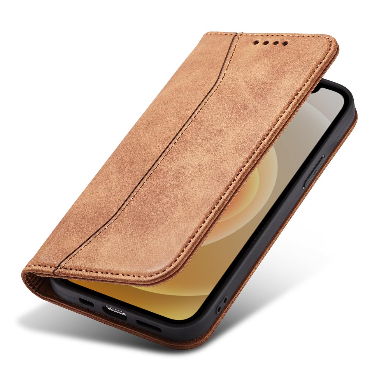 Pokrowiec Wallet Magnet brązowy Apple iPhone 12 Pro / 7 Pokrowiec Wallet Magnet brązowy Apple iPhone 12 Pro / 7