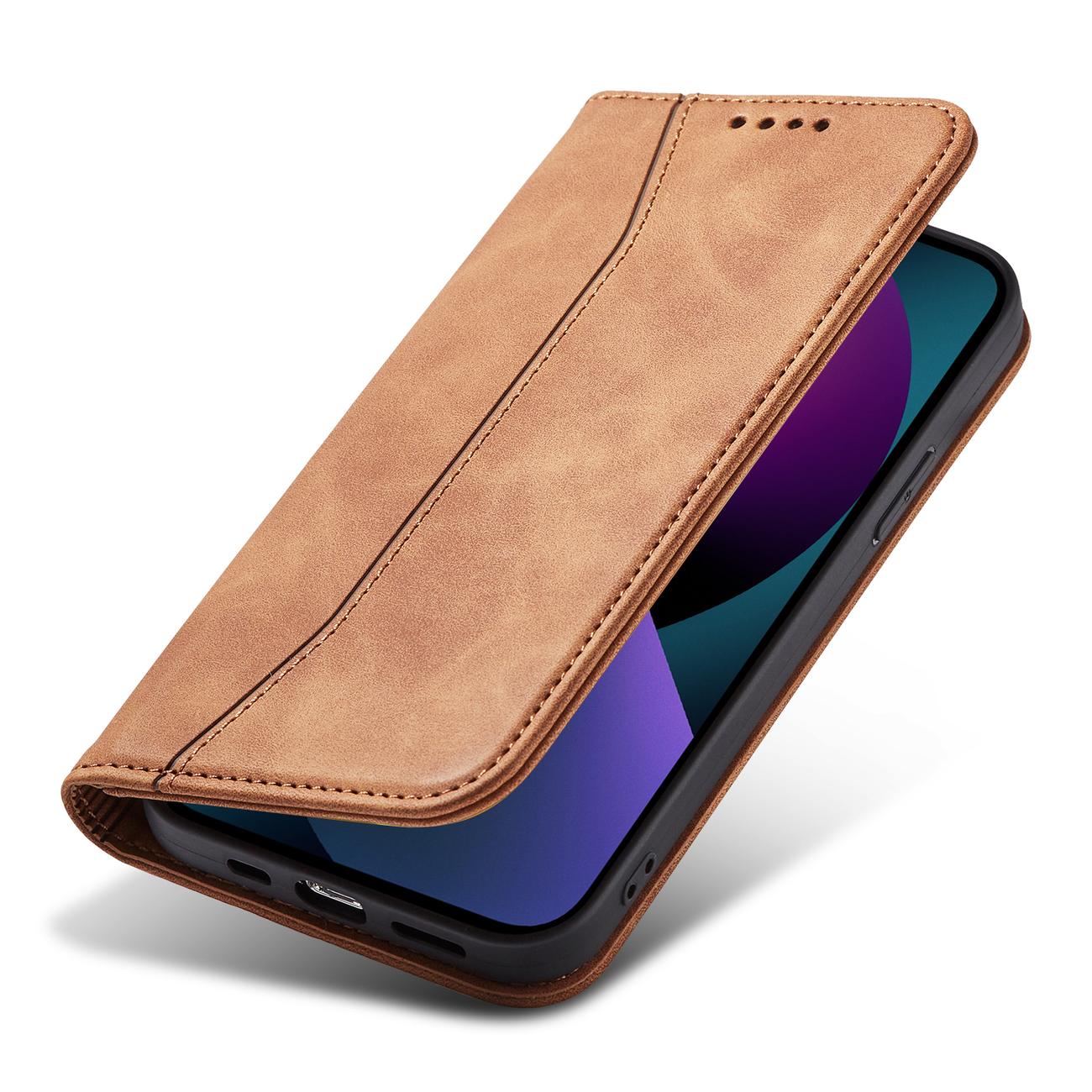 Pokrowiec Wallet Magnet brązowy Apple iPhone 13 Mini / 4 Pokrowiec Wallet Magnet brązowy Apple iPhone 13 Mini / 4