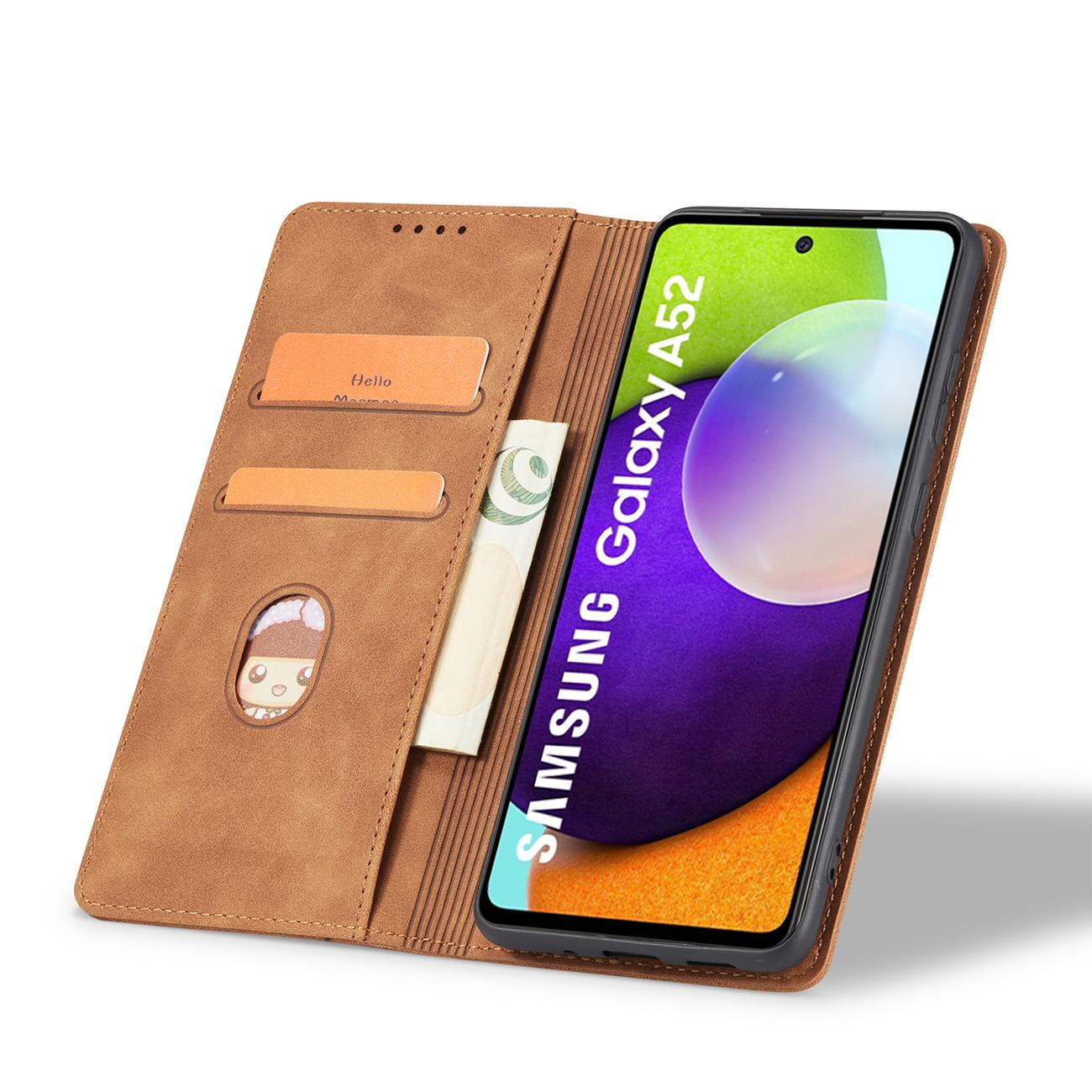 Pokrowiec Wallet Magnet br�zowy Samsung A52 5G / 9