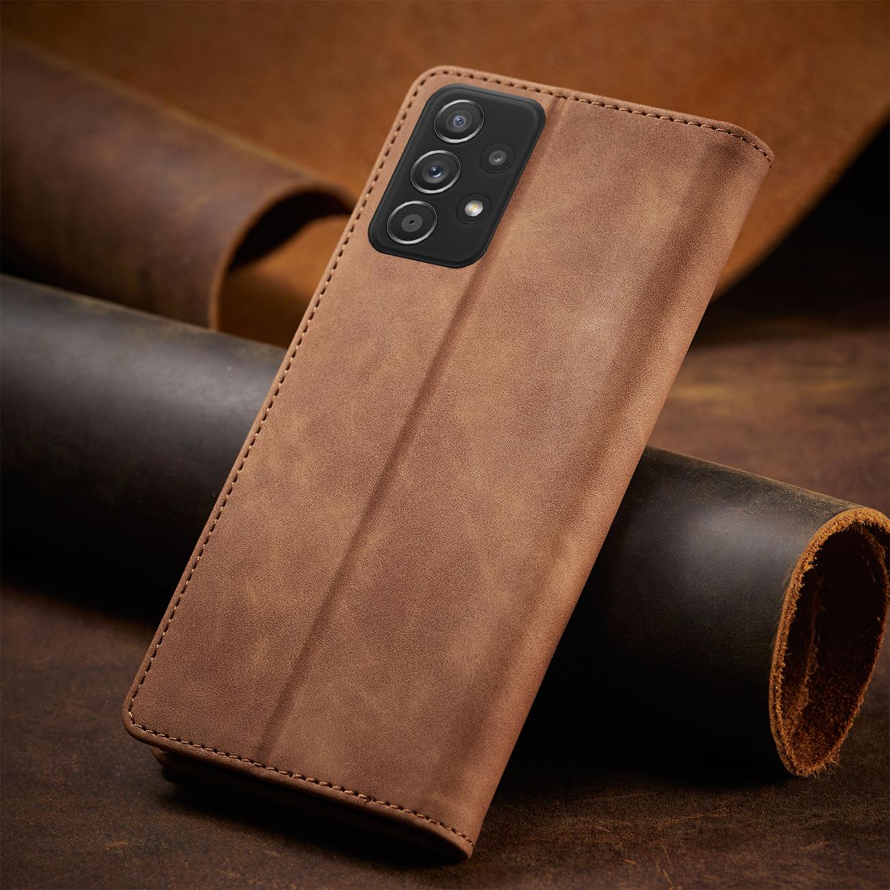 Pokrowiec Wallet Magnet br�zowy Samsung Galaxy A52S 5G / 7