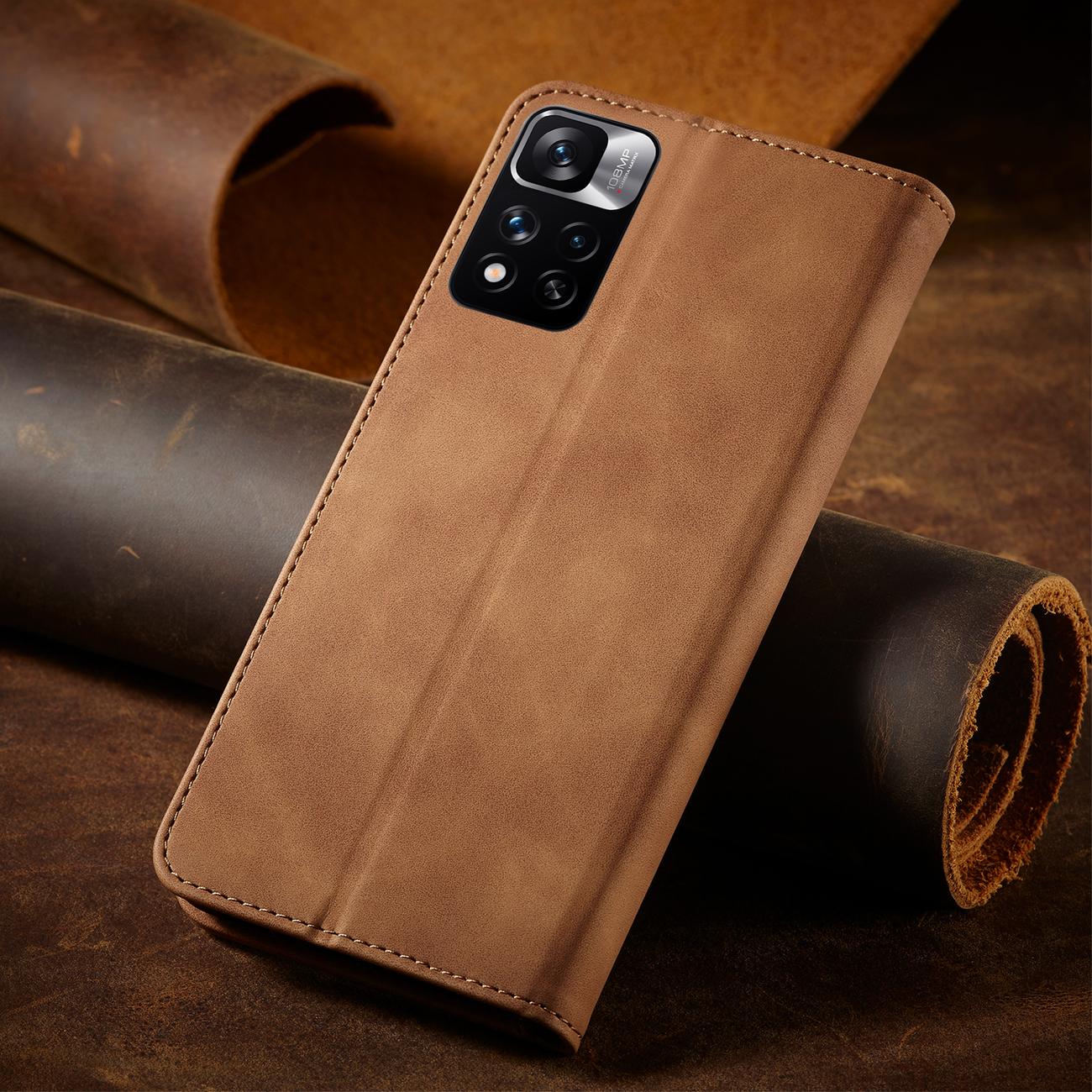 Pokrowiec Wallet Magnet br�zowy Xiaomi Redmi Note 11 / 5
