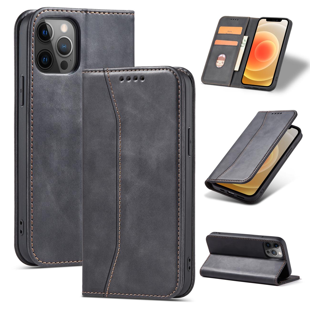 Pokrowiec Wallet Magnet czarny Apple iPhone 12 Pro / 6 Pokrowiec Wallet Magnet czarny Apple iPhone 12 Pro / 6